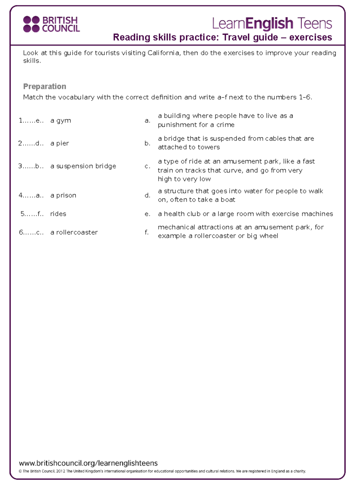 Reading Skills Practice: Travel Guide Exercises ELC-Extra Knowledge ...
