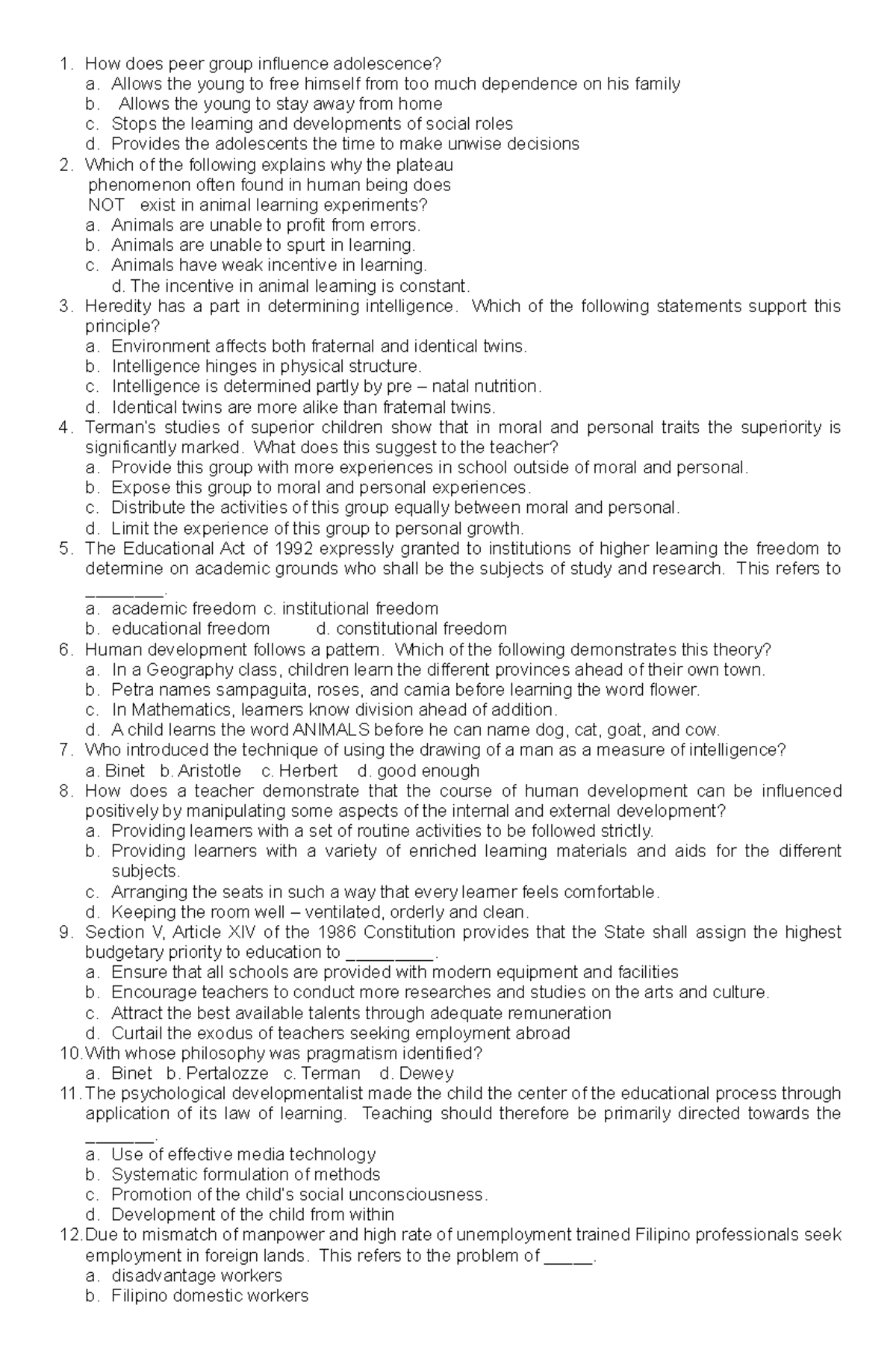 PROF ED - Review Notes on Professional Education Concepts and Theories ...
