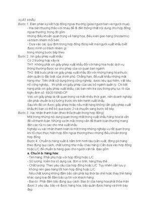 [Solved] 22 Quy trnh xut khu hng ha bng ng hng khng ca Tng cng ty Cng ...