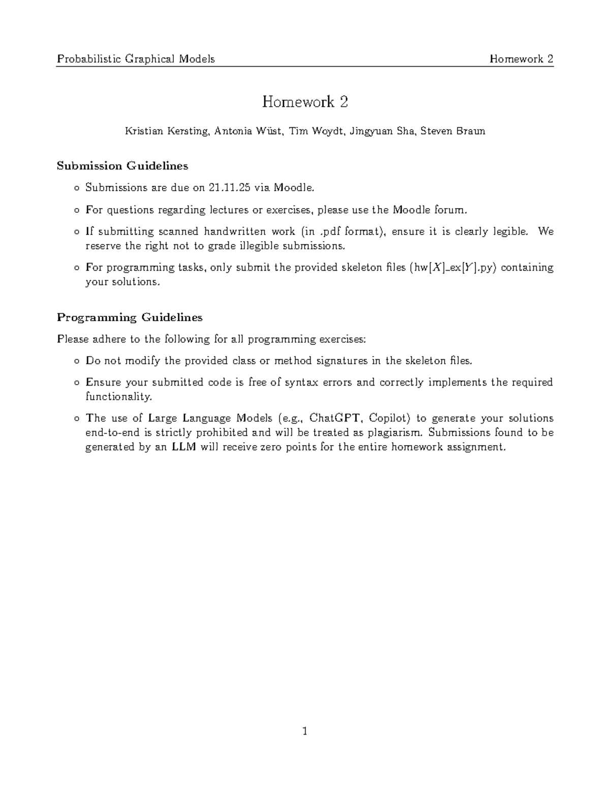 PGM 2: Probabilistic Graphical Models Homework 2 Guide - Studocu