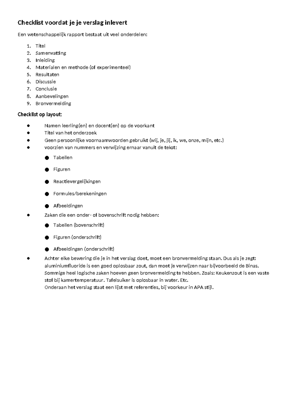 Checklist voor NLT Verslag Inlevering en Structuur Controle - Studeersnel