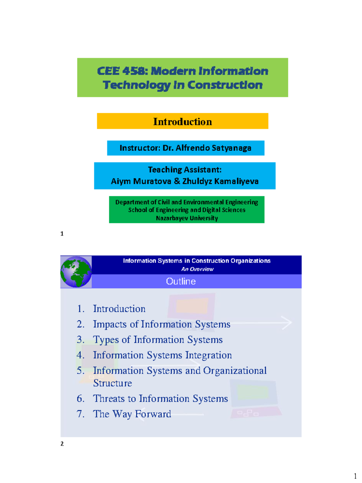 1b-CEE 458 IS in Construction-notes - CEE 458: Modern Information ...