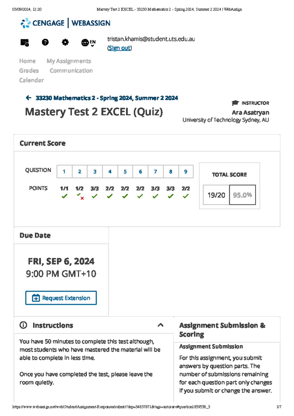 Mastery Test 2 EXCEL - 33230 Mathematics 2 - Spring/Summer 2024 - Studocu
