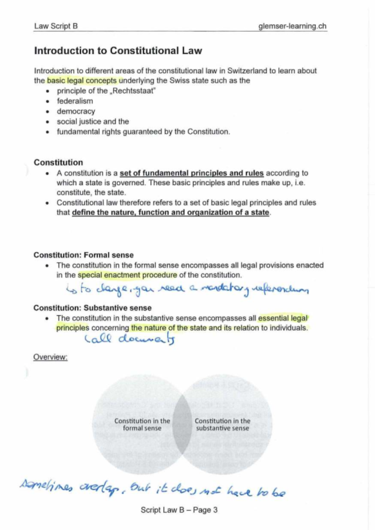 Law B: Introduction to Constitutional Law - Key Concepts & Exam Qs ...