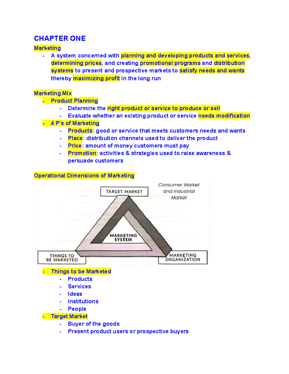 CHAPTER ONE: Marketing Concepts and Product Development Strategies ...