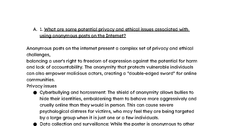 D773 Lesson 1.2: Privacy and Ethical Issues in Anonymous Online Posts ...