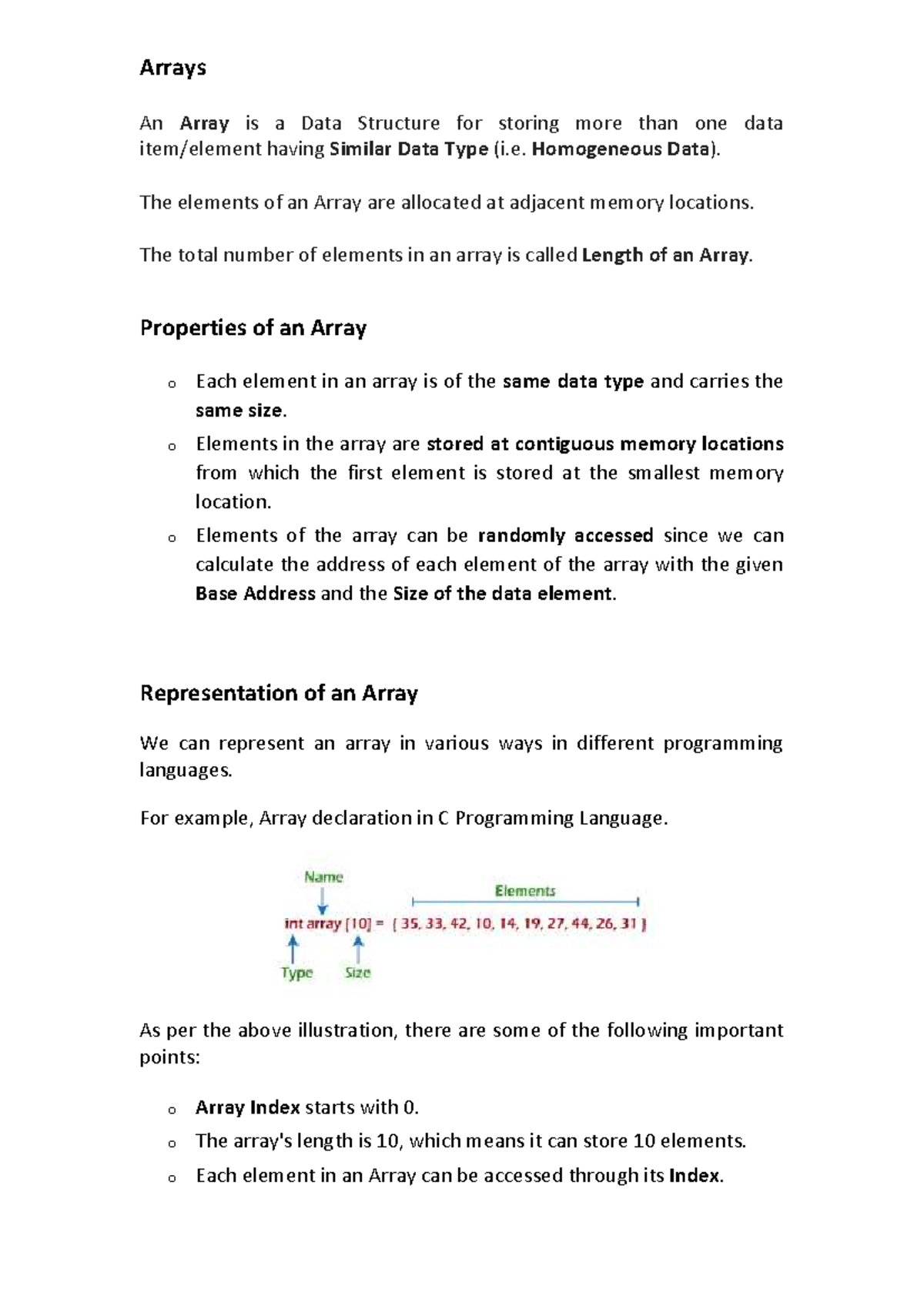 Arrays: A Comprehensive Guide to Data Structure Basics - Studocu