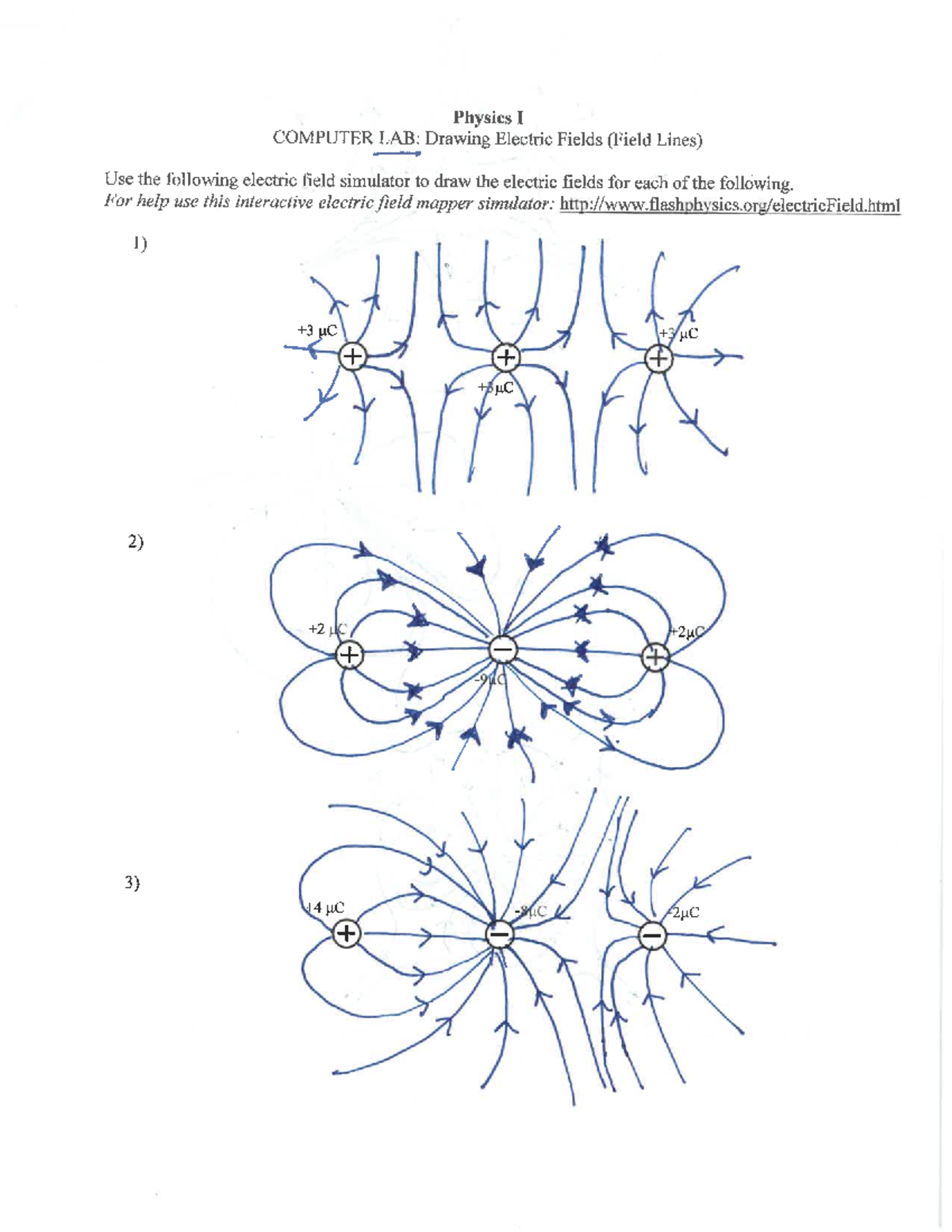 Physics I Lab: Drawing Electric Fields (Field Lines) Key - Studocu