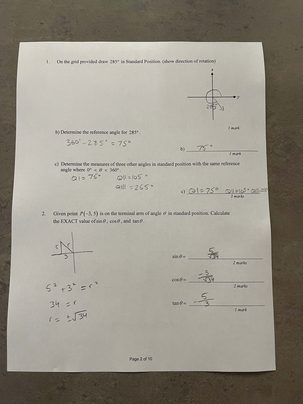 Trigonometry Exam Review: Key Concepts and Problem Solving (MATH 101 ...
