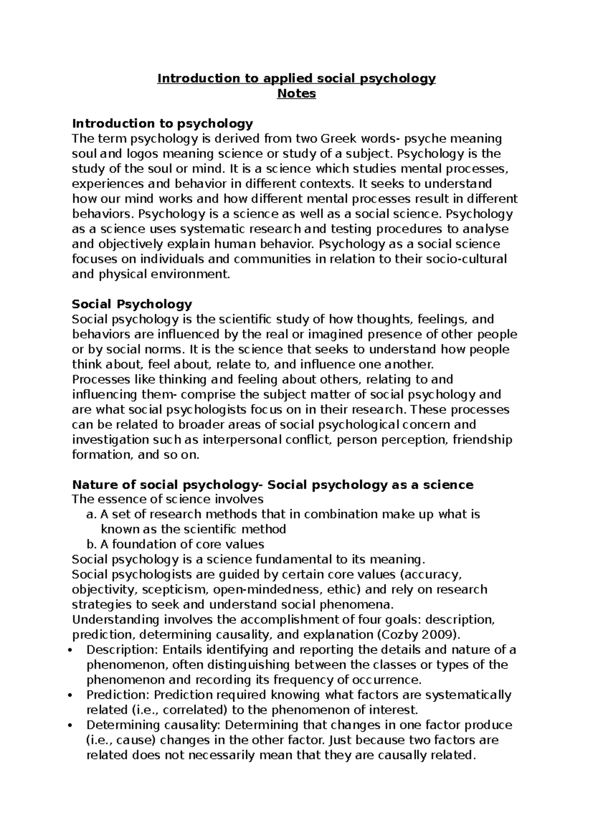 Introduction to asp - Introduction to applied social psychology Notes ...