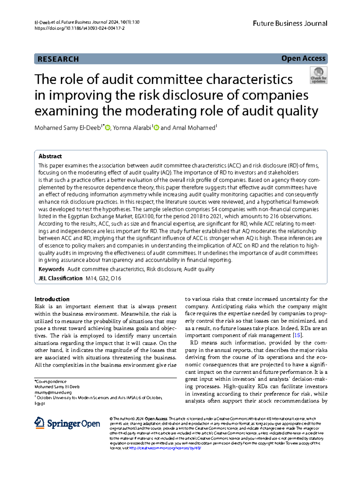 The Role of Audit Committee Characteristics in Enhancing Risk ...