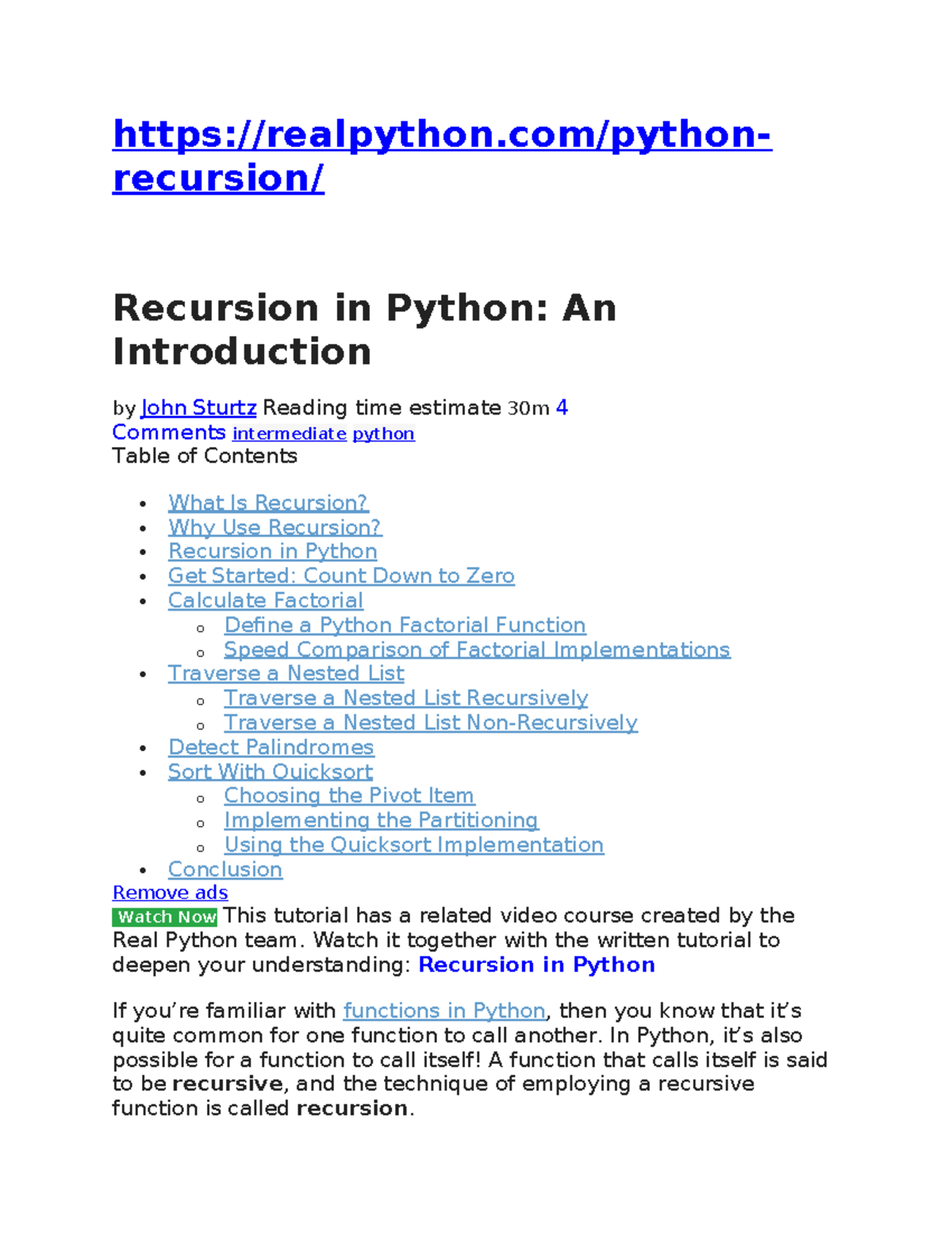Week 13: Recursion in Python - An Introductory Guide - Studocu