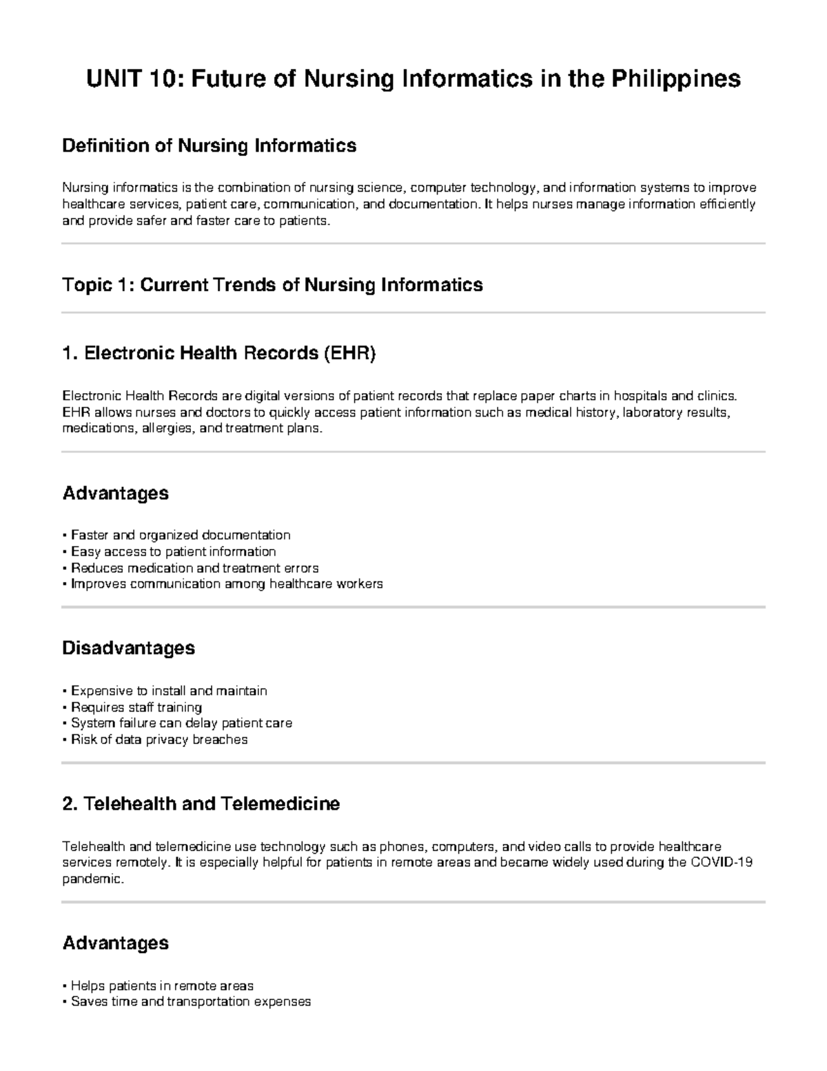 Nursing Informatics Notes: Future Trends & Challenges in the ...