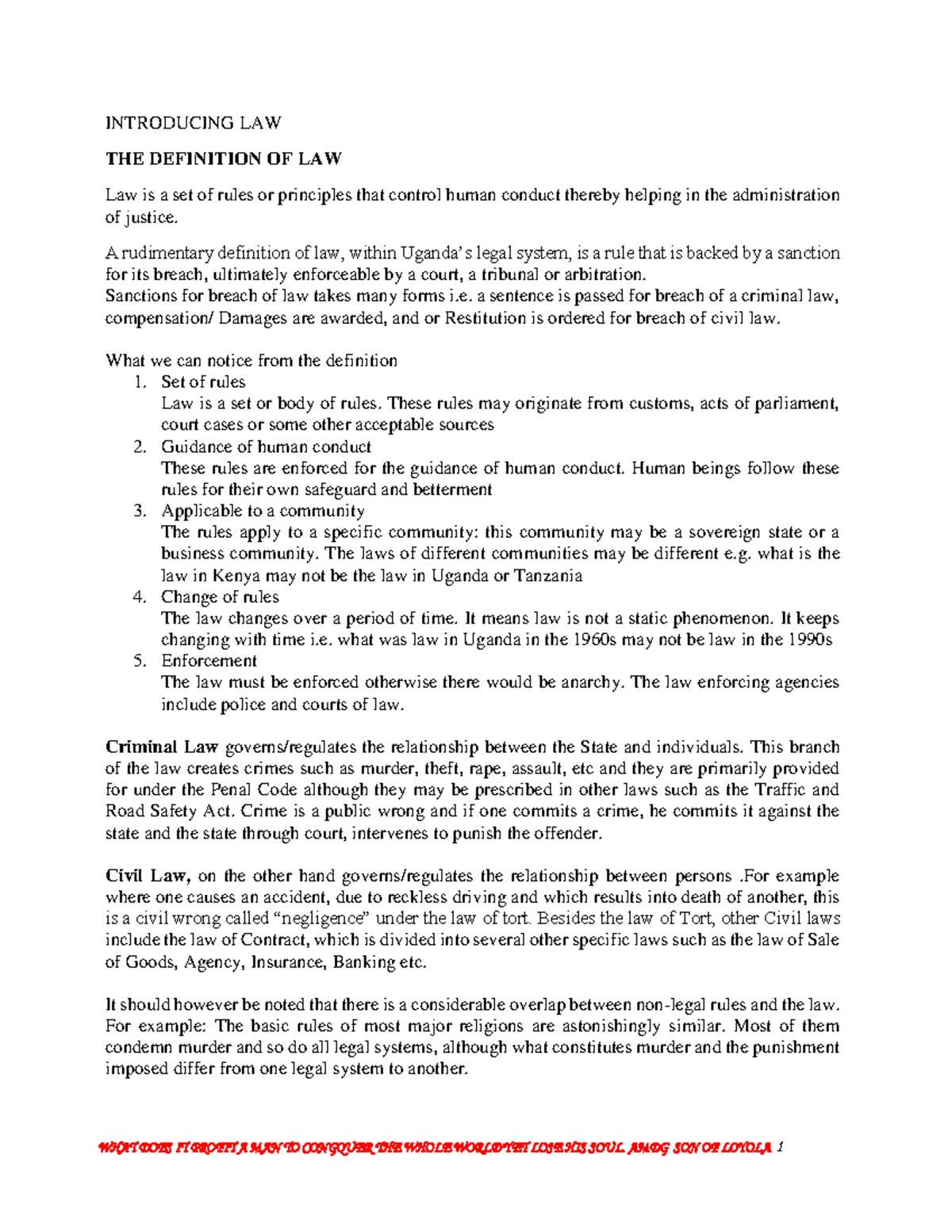 LAW 101: Key Concepts and Theories in Legal Studies Notes - Studocu