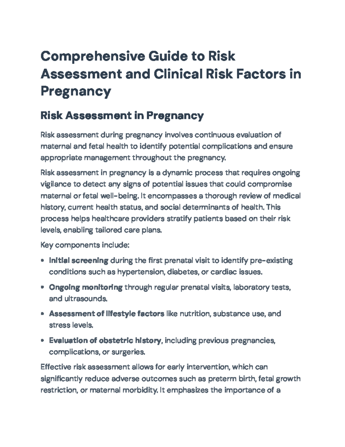 Comprehensive Guide to Risk Assessment & Clinical Factors in Pregnancy ...