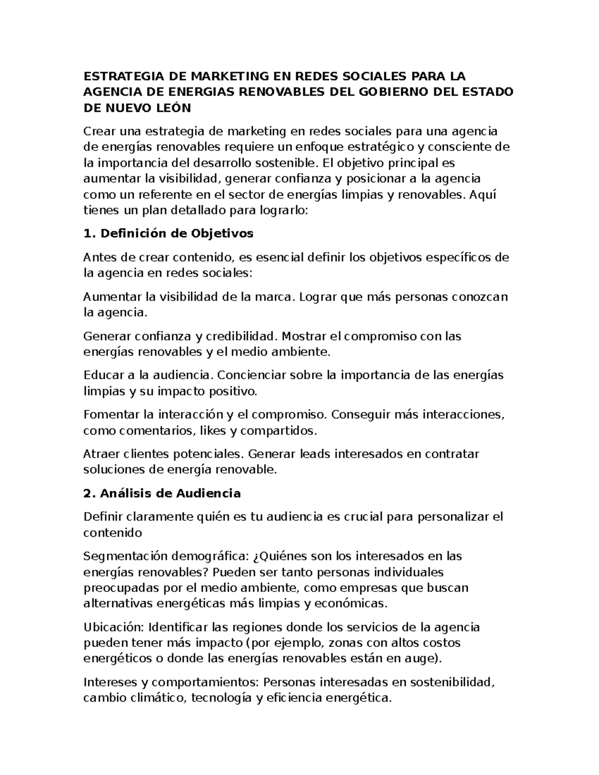 Estrategia de marketing en redes sociales - El objetivo principal es ...