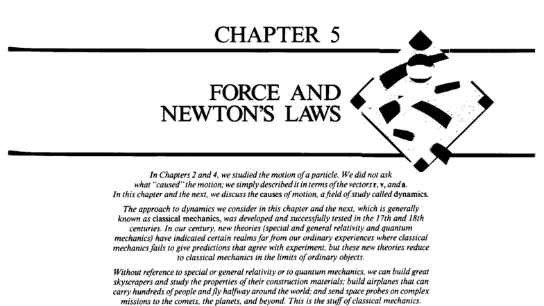 CHAPTER 5: FORCE AND LAWS IN CLASSICAL MECHANICS - Studocu