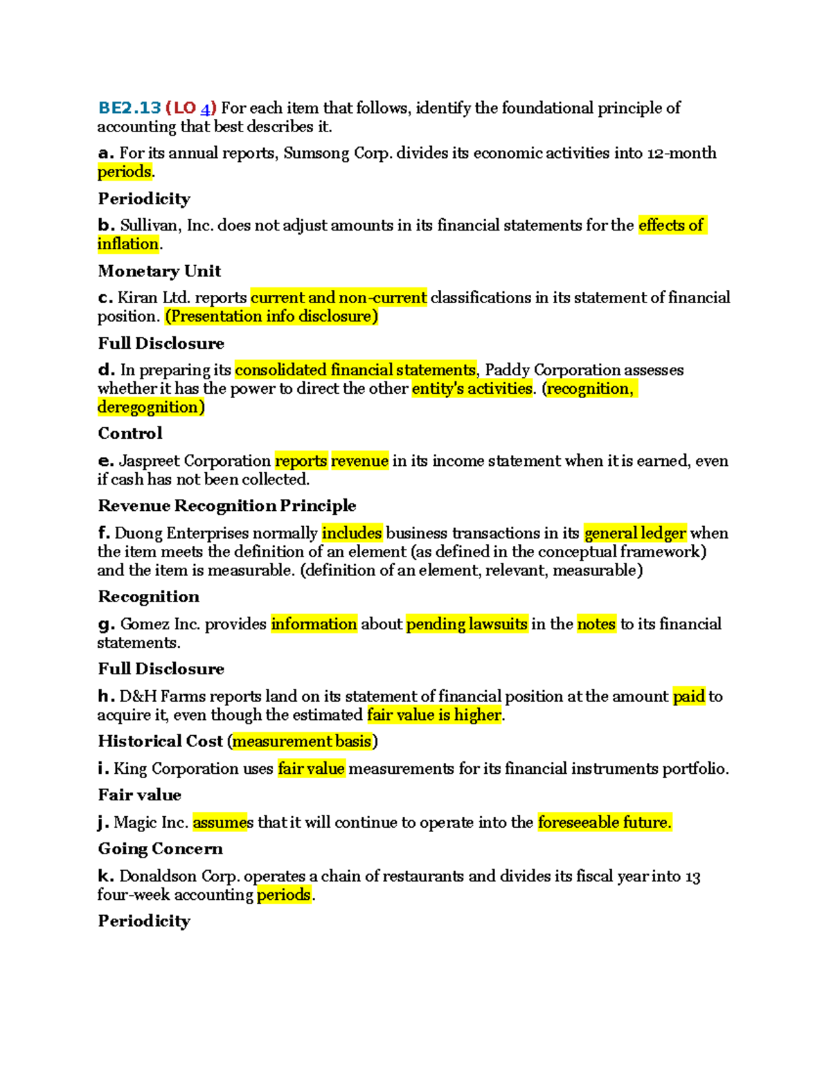 Ch2 CW Answer Key - Accounting Principles Overview - Studocu