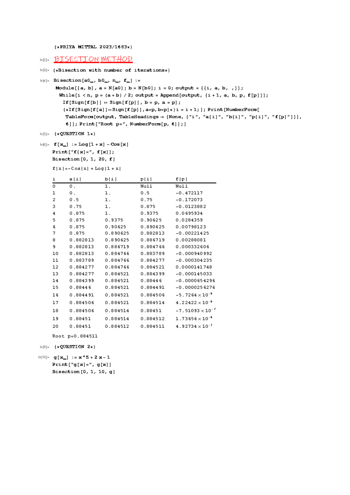 Numerical Analysis Practical File (Course Code: 1683) - Studocu