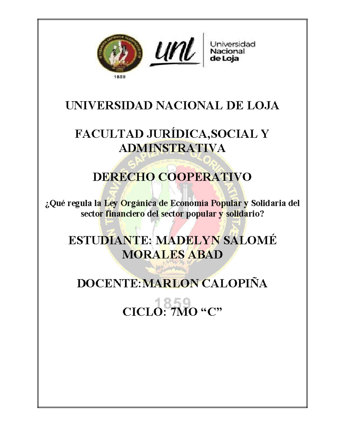 Análisis Jurídico sobre la Ley Orgánica de Economía Popular y Solidaria ...
