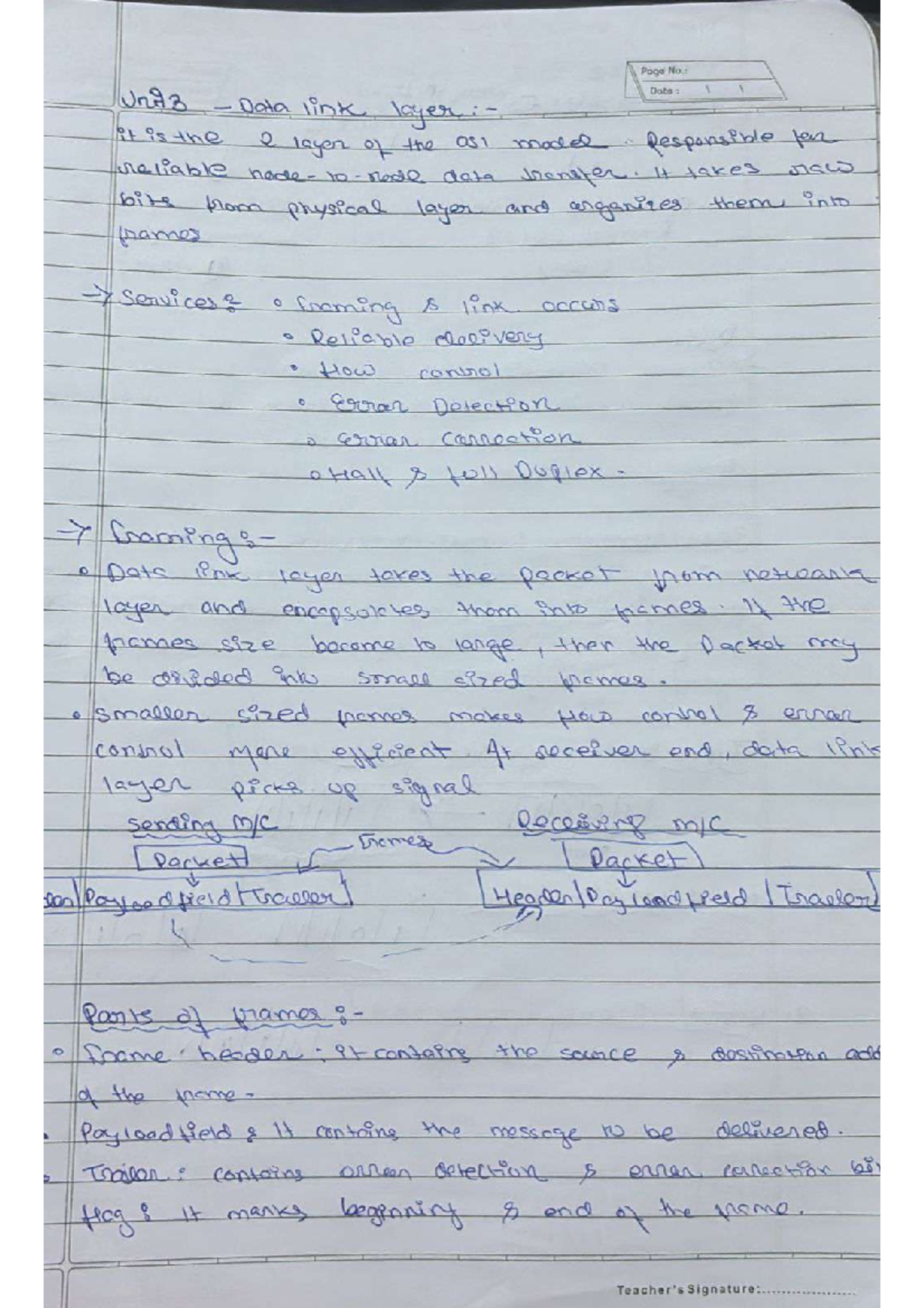 Unit 3 - Data Link Layer Notes (CS 051) - Studocu