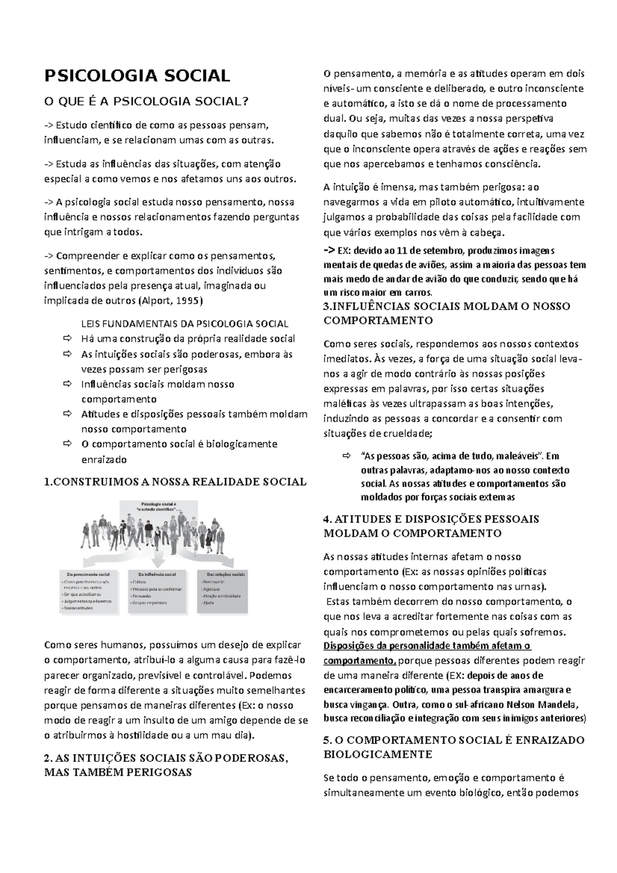 Psicologia Social resumo - PSICOLOGIA SOCIAL O QUE É A PSICOLOGIA ...