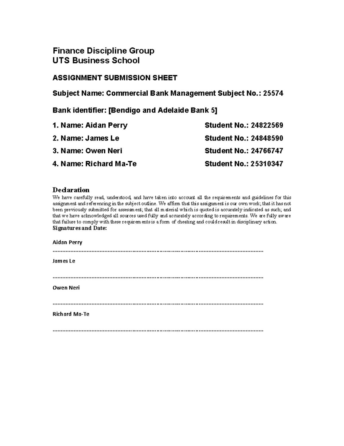 Bank Research Paper Assignment: Commercial Bank Management (25574 ...