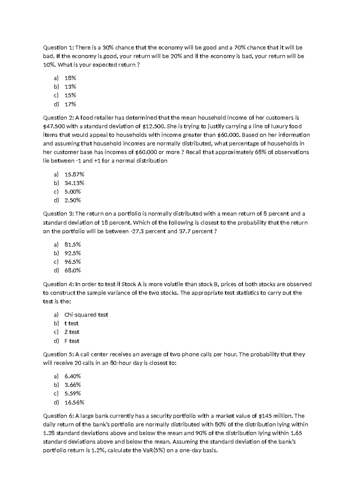 Assigment FRM - practices of financial risk management subject ...