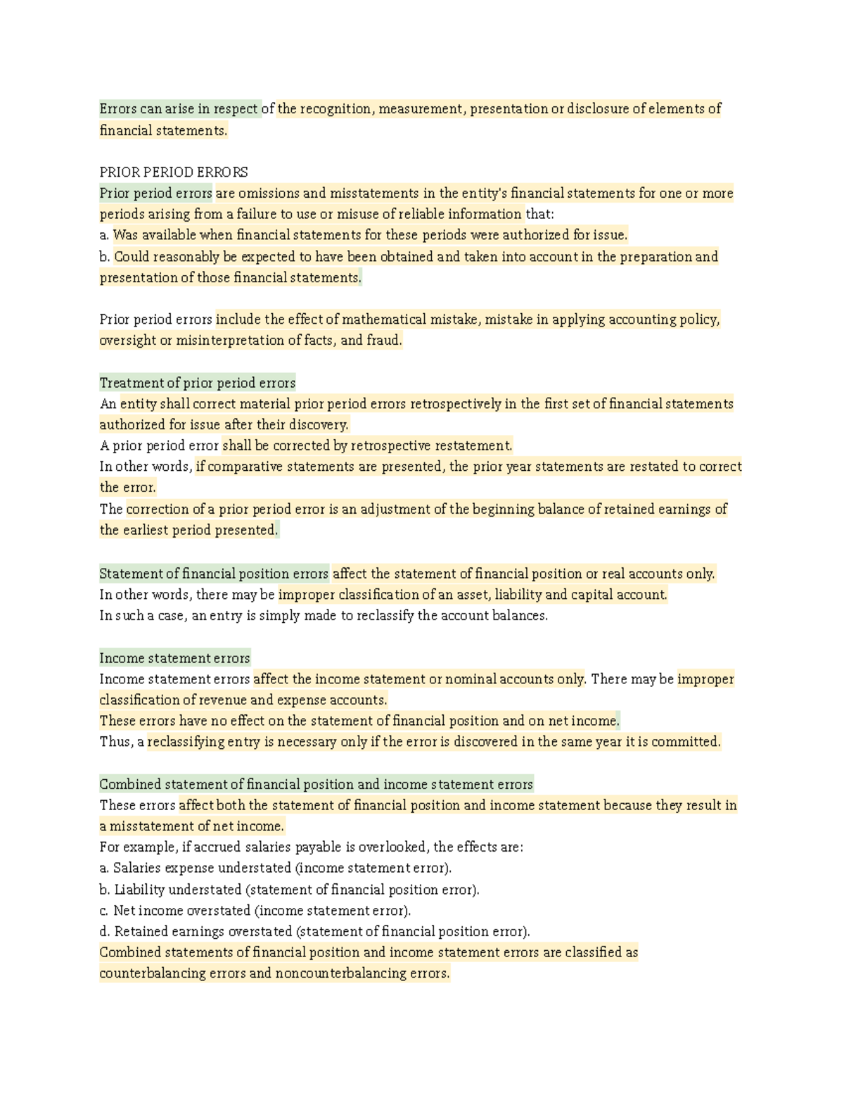 PAS 08 - Understanding Prior Period Errors in Financial Statements ...