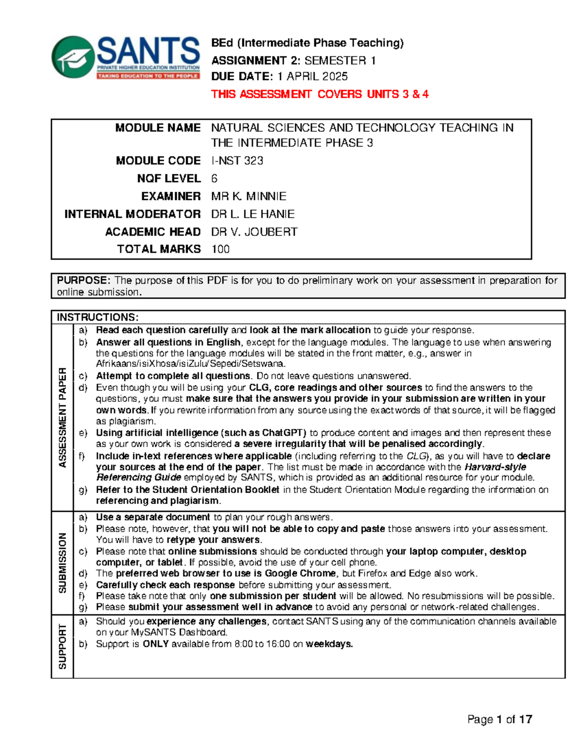 I-NST 323 Assignment 2: Units 3 & 4 Preparation for Submission - Studocu