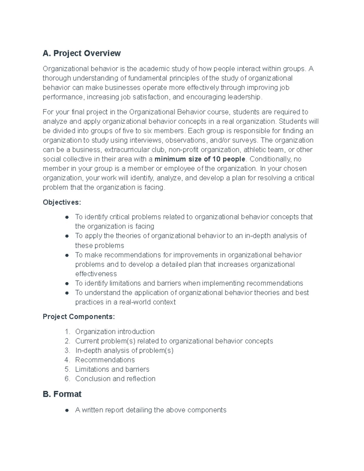 Final overview -OB - this is for OB - A. Project Overview ...