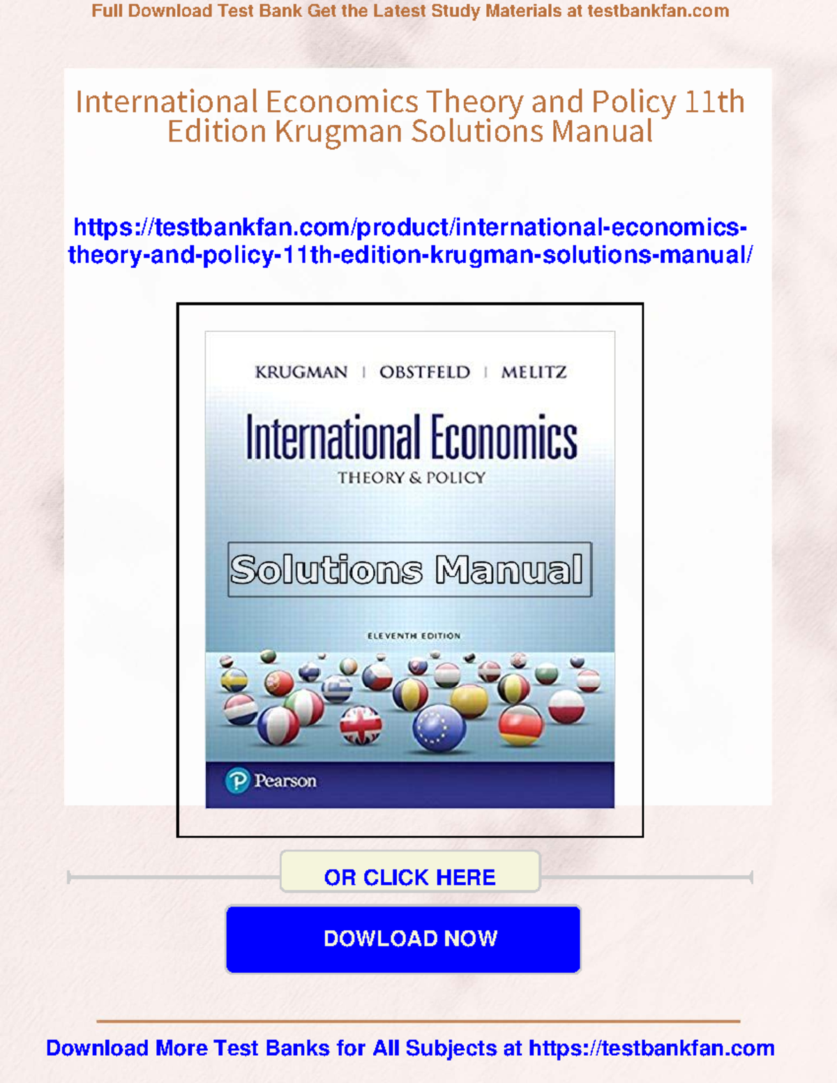Complete Answer Guide for International Economics Theory & Policy 11th ...