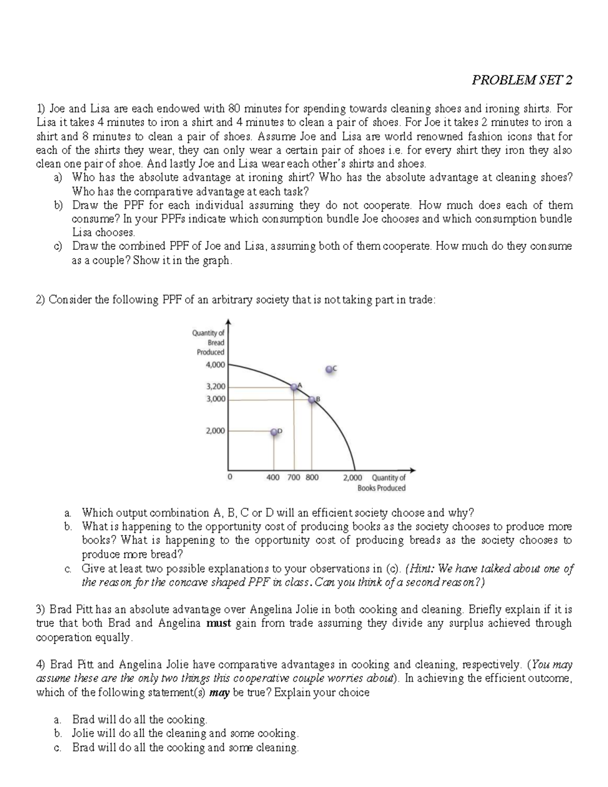 PS 2 - Comparative Advantage & PPF Analysis in Economics - Studocu