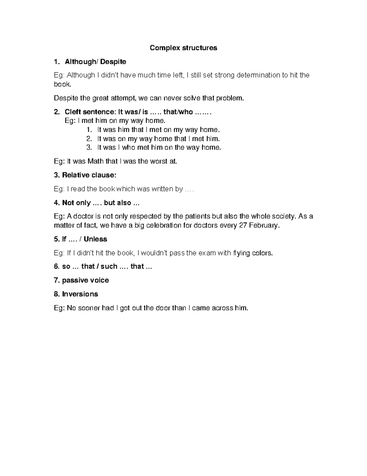 Complex structures - This course equips students with knowledge and ...