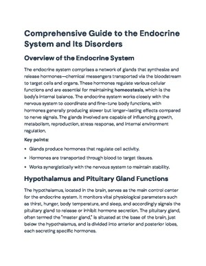 Endocrine System - Study Notes & Assignments - Studocu