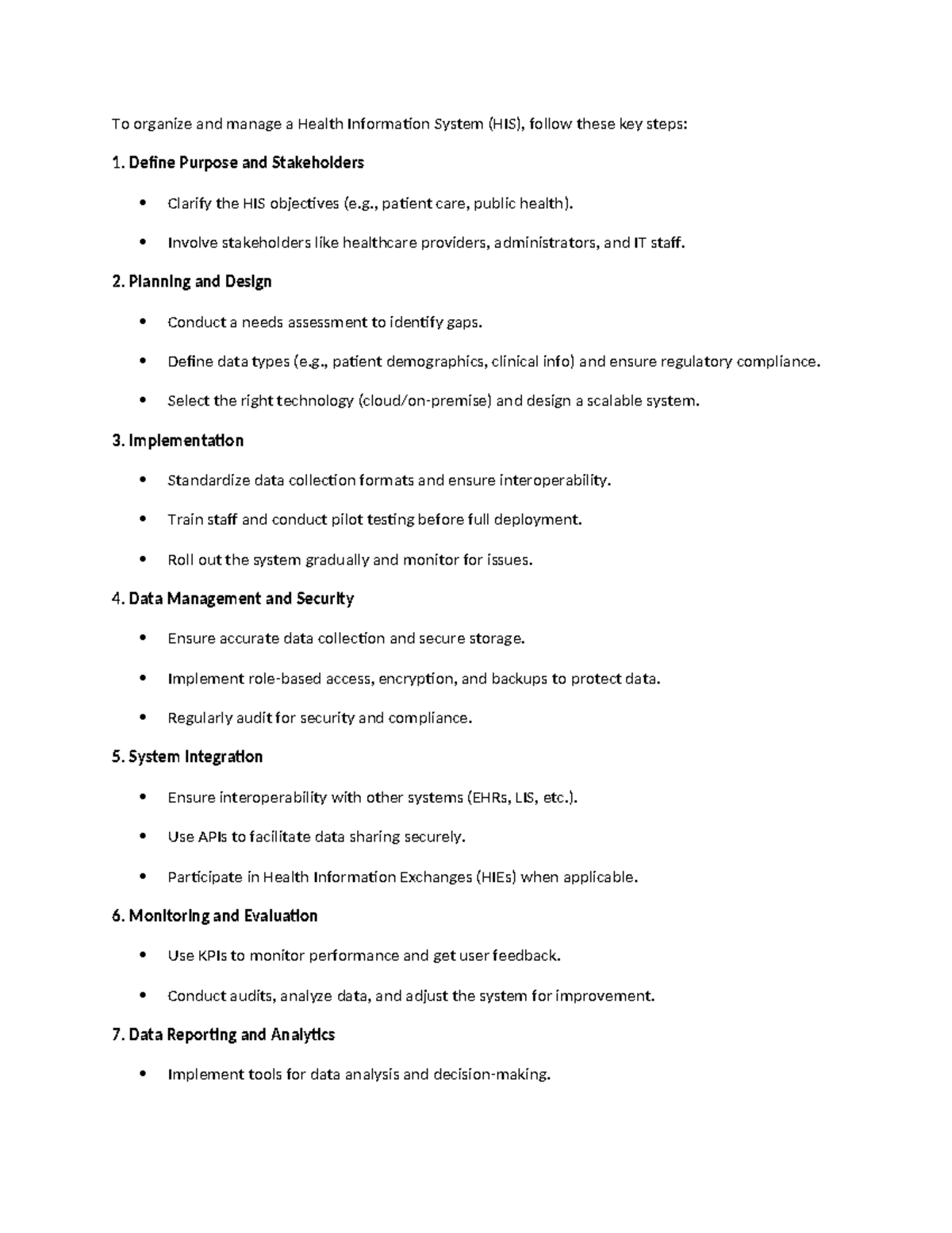 Health Information System Management - Study Guide - Studocu