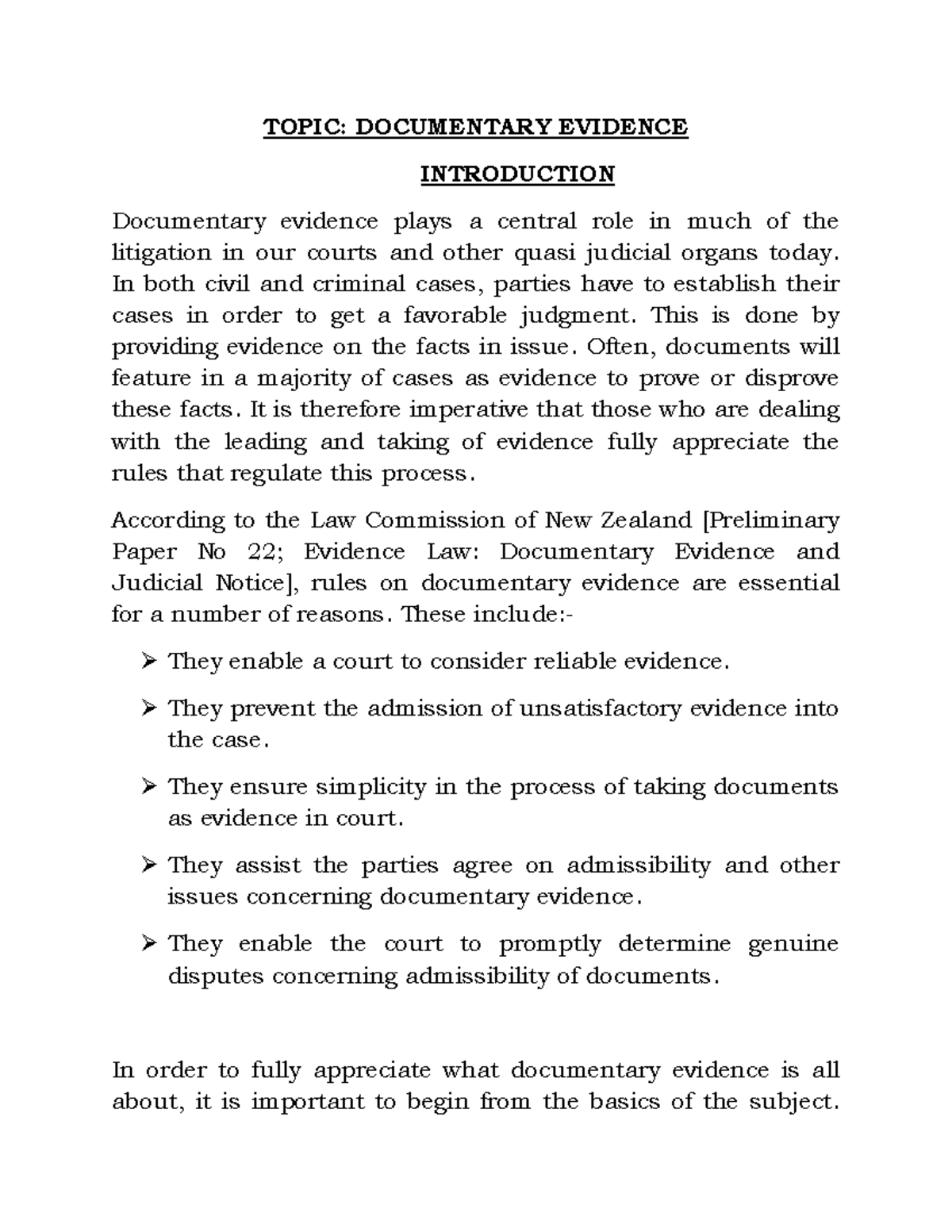Evidence Law Lecture: Understanding Documentary Evidence (LAW 101 ...