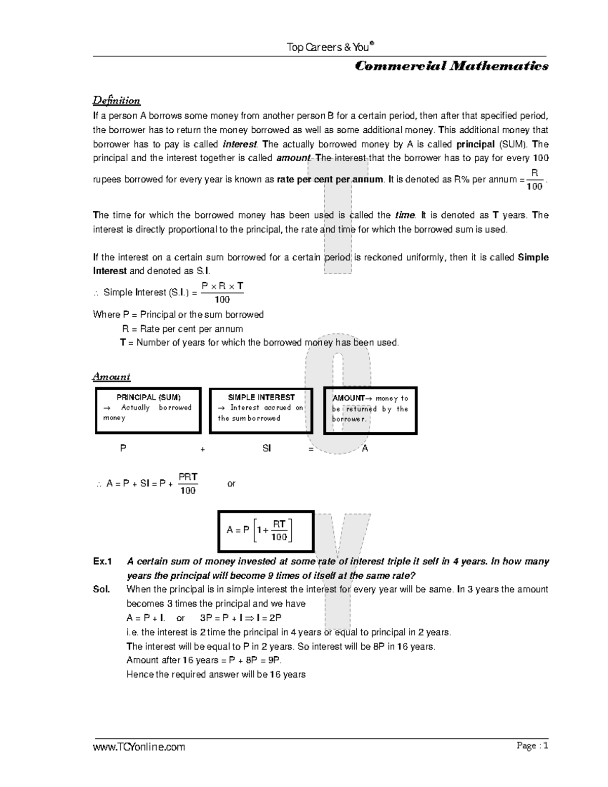 Commercial Mathematics: Understanding Interest and Investments - Studocu