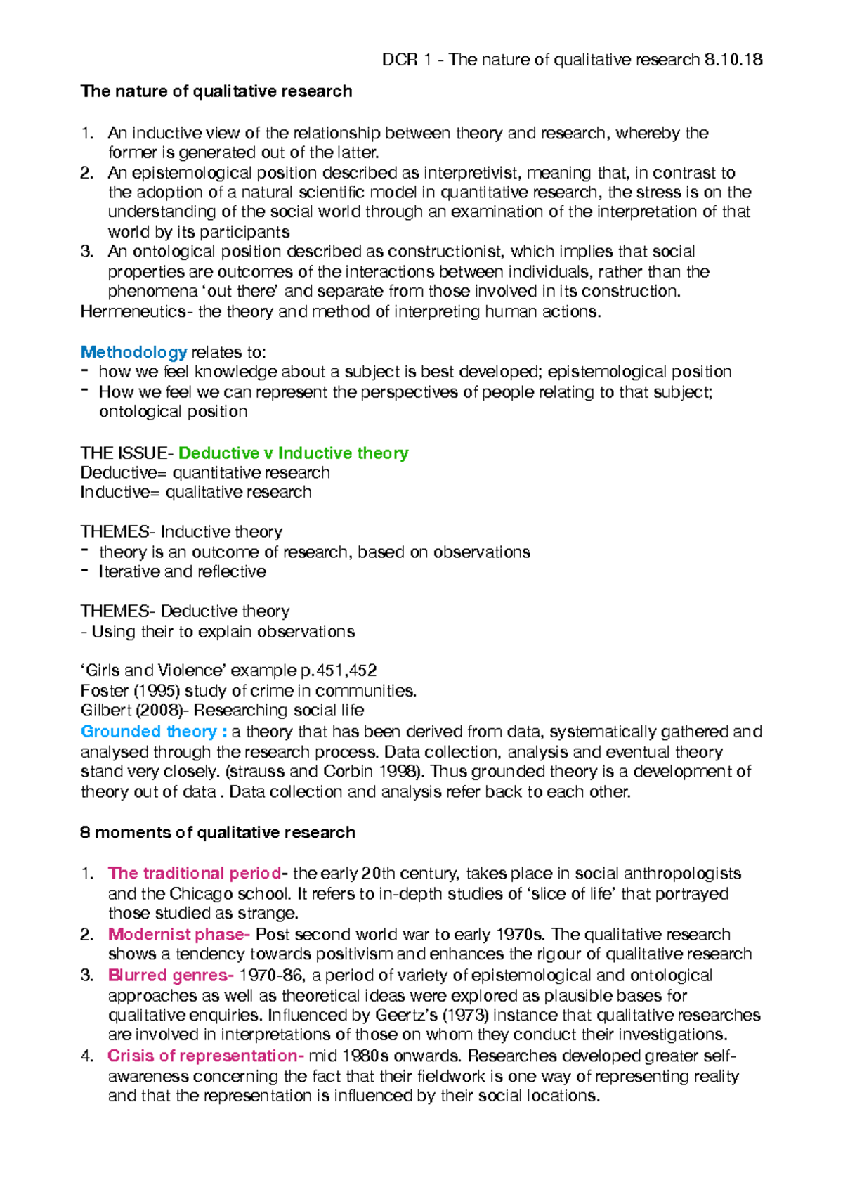 DCR 1 - The nature of qualitative research - The nature of qualitative ...