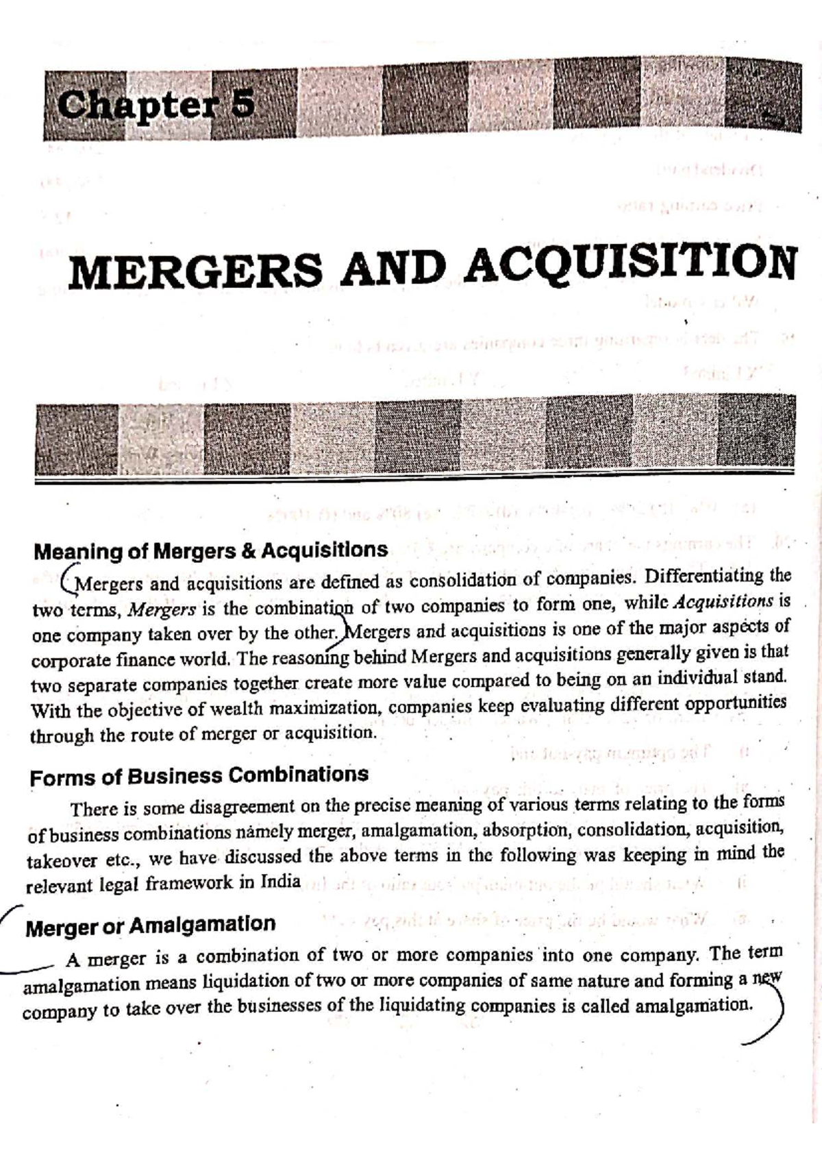 Chapter 5: Mergers and Acquisitions - Concepts and Types - Studocu