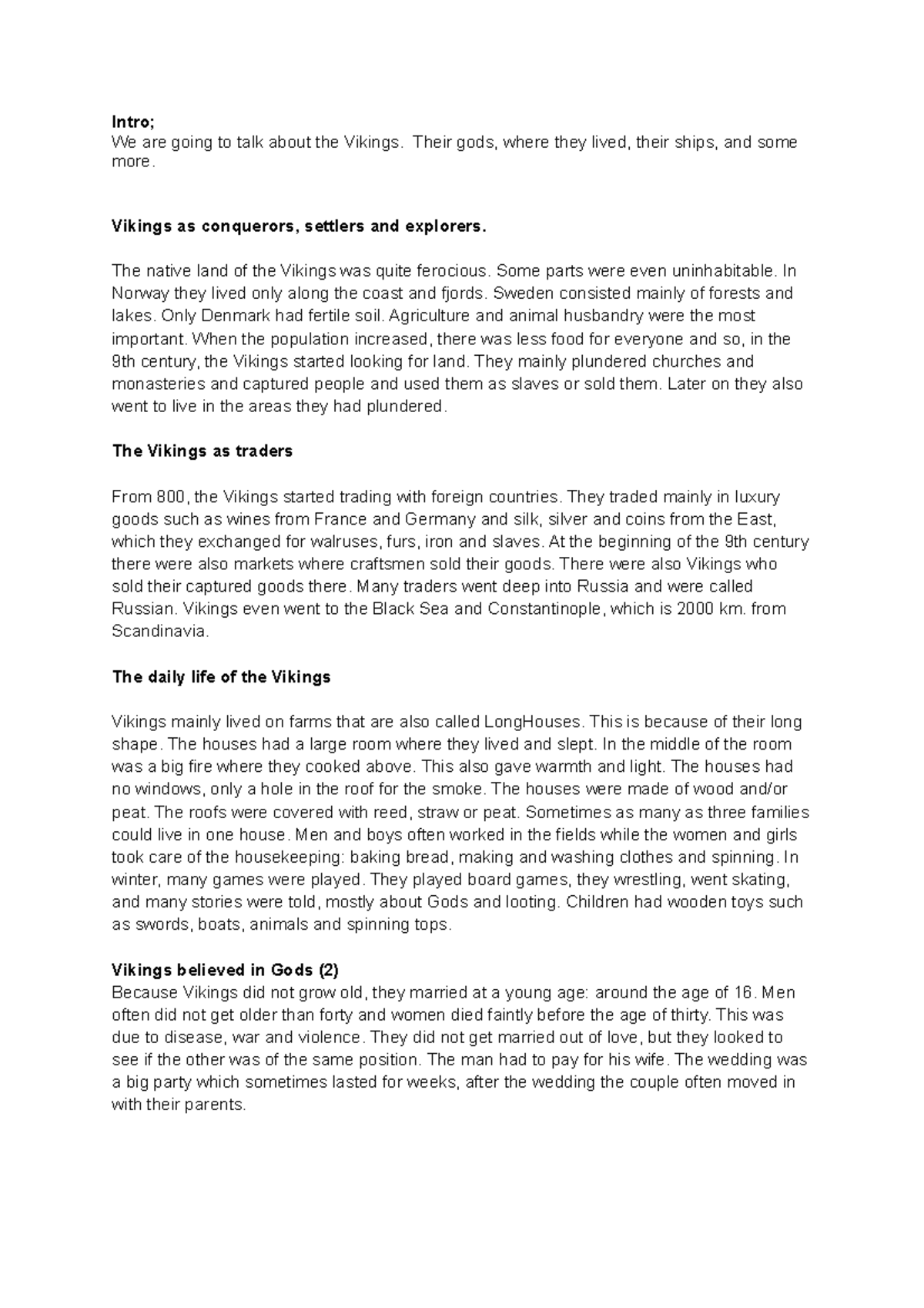Vikings: Conquerors, Explorers, and Traders (Chapter Note) - Studeersnel