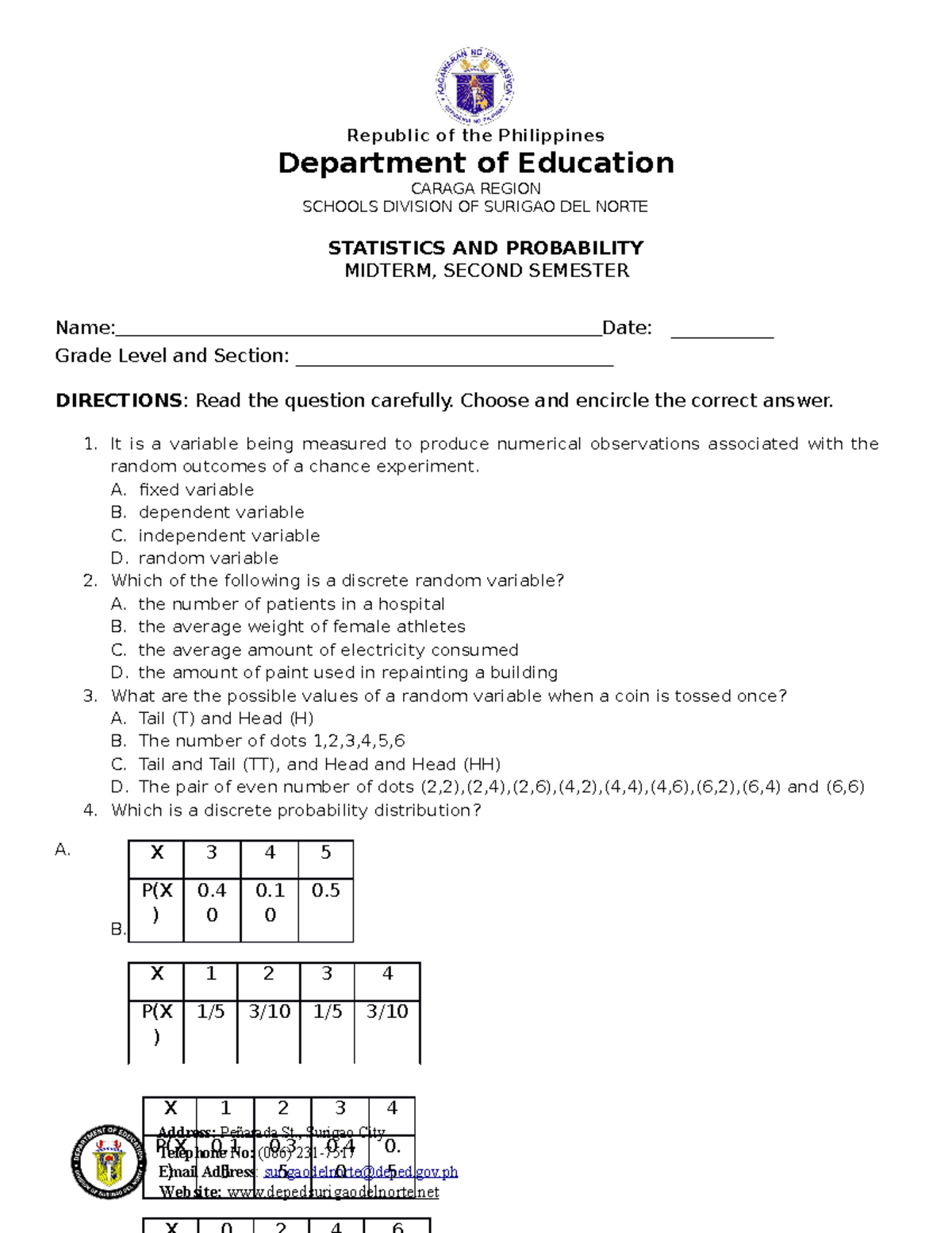 NAT 12 Midterm Reviewer - Statistics and Probability Concepts - Studocu