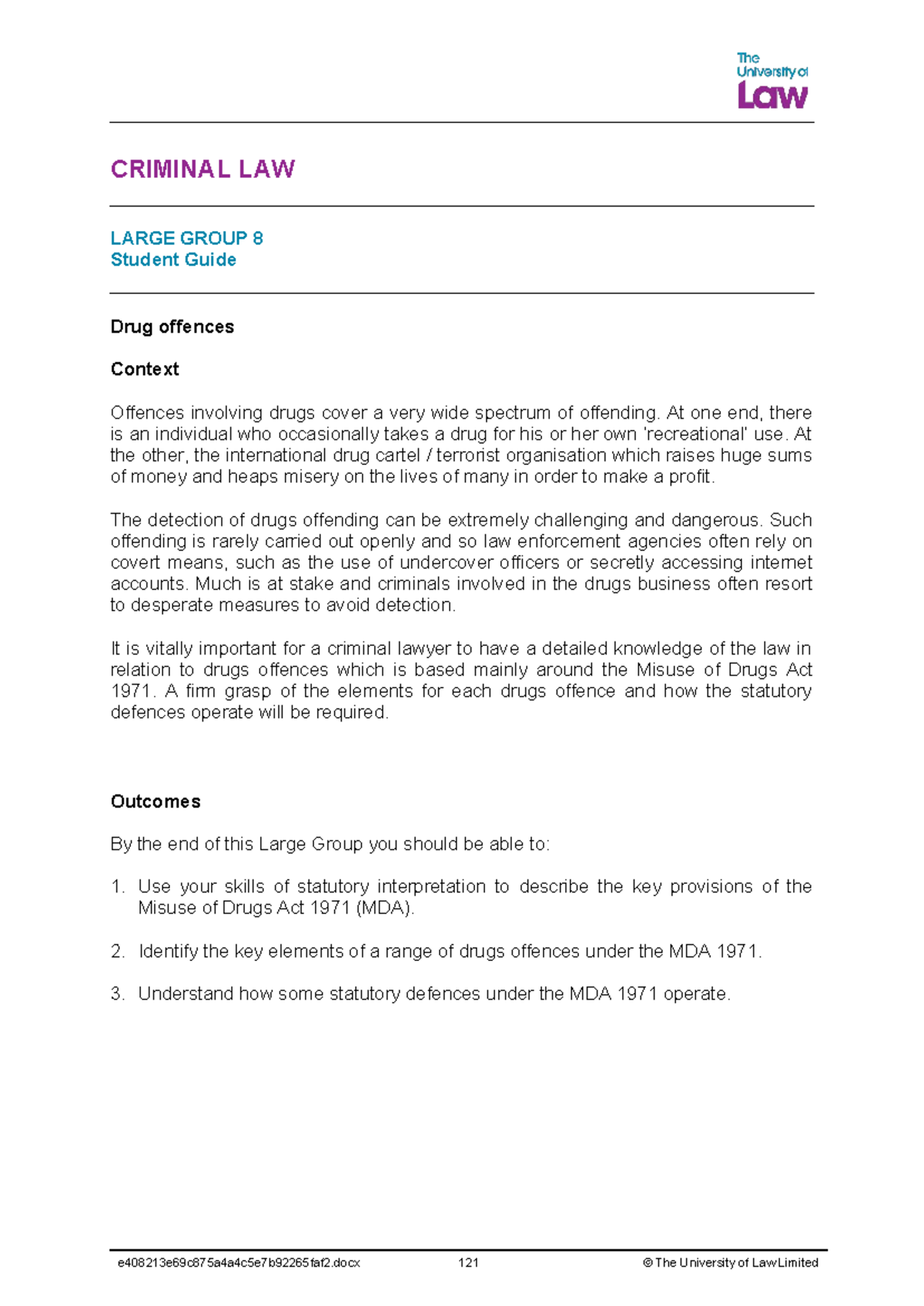 CRIM LG 8 - lecture notes from lg8 - CRIMINAL LAW LARGE GROUP 8 Student ...