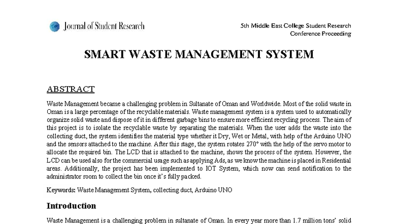 1523-Article Text-7558-1-10-20220311 - SMART WASTE MANAGEMENT SYSTEM ...