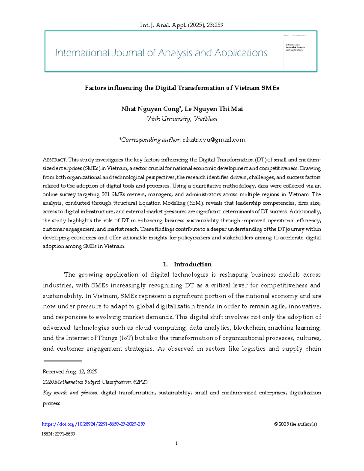 Ijaa4450 - Factors Influencing Digital Transformation in Vietnamese ...