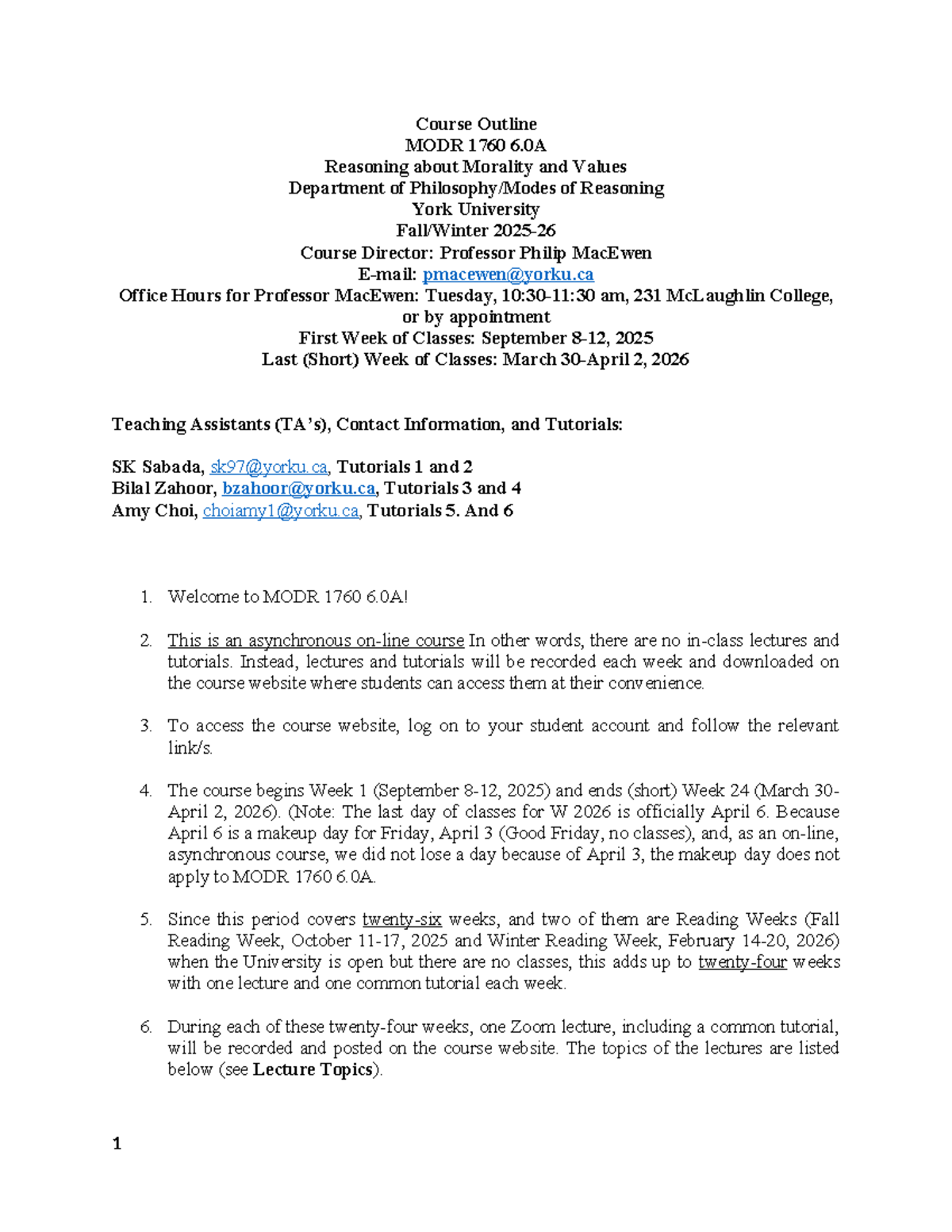 Course Outline MODR 1760 6.0A: Reasoning about Morality & Values (2025 ...