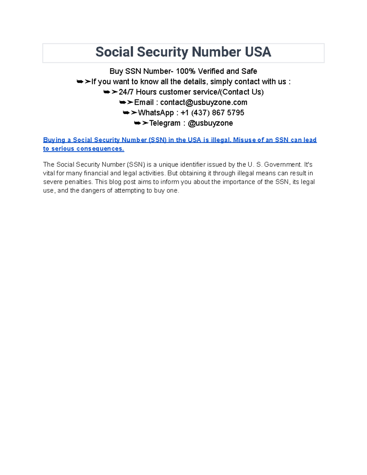 Understanding the risks of buying a social security number (SSN) in the ...