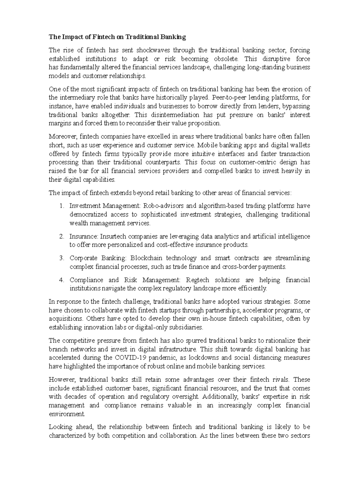 The Impact of Fintech on Traditional Banking: Challenges & Strategies ...