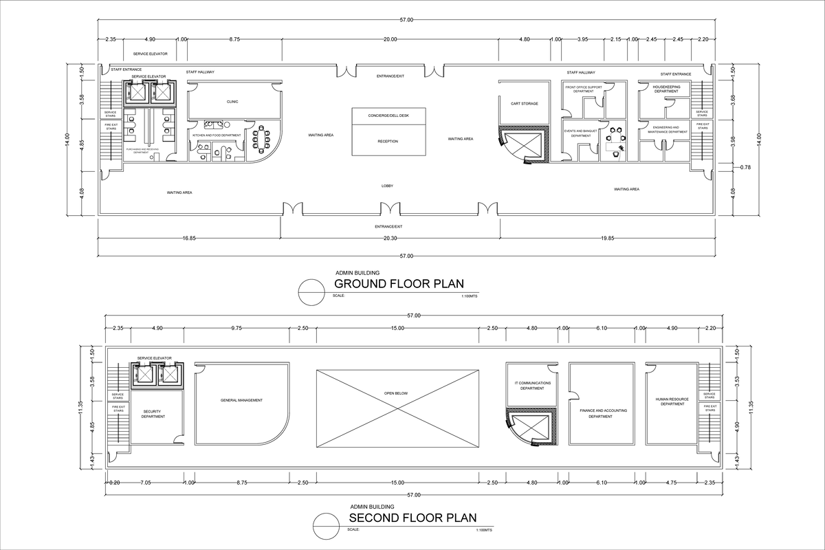 Admin Building Floor Plan (57.00) - Ground & Second Floor - Studocu