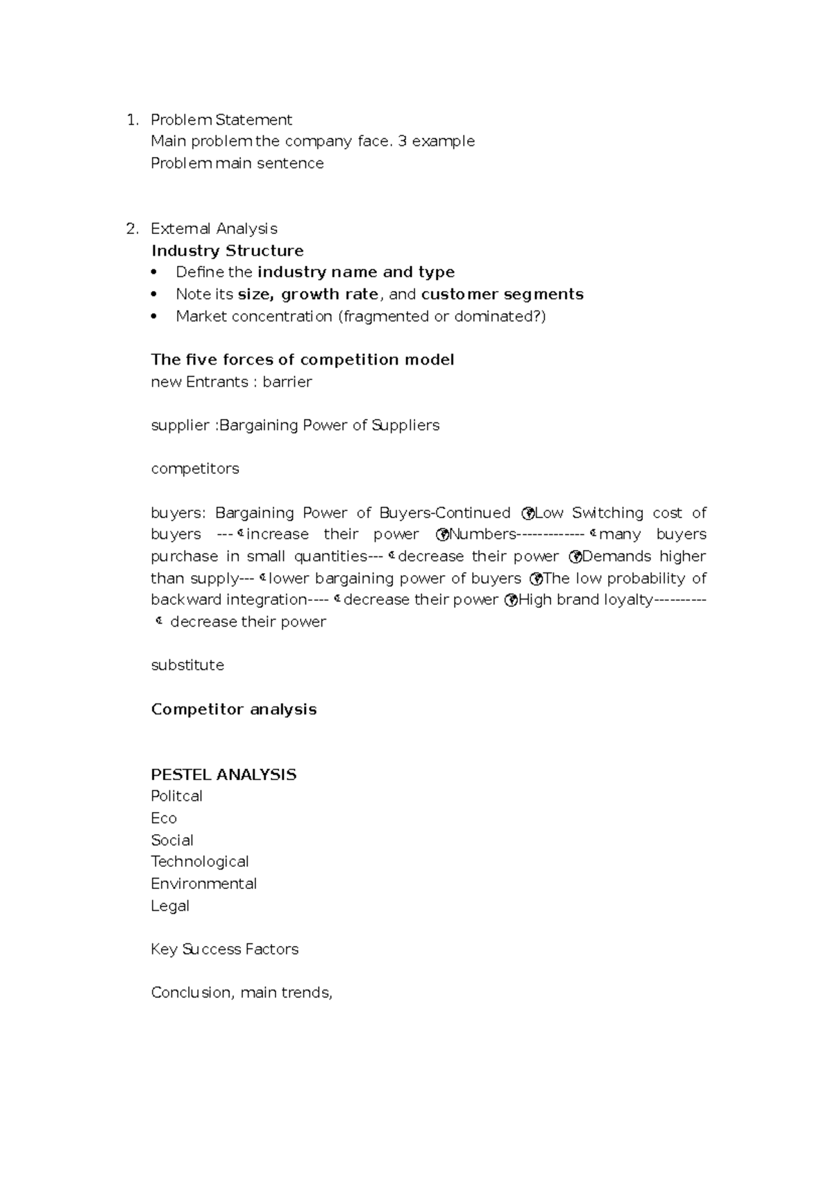 401 Final Review: Problem Statement & External Analysis - Studocu